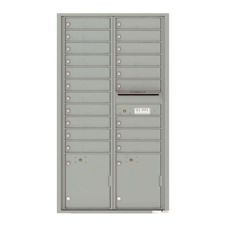 Florence Mfg Co Florence Versatile 4C Mailbox 4C16D-20, 56-1/2"H, 20 Mailboxes, 2 Parcel, Front Loading, Silver USPS 4C16D-20SS